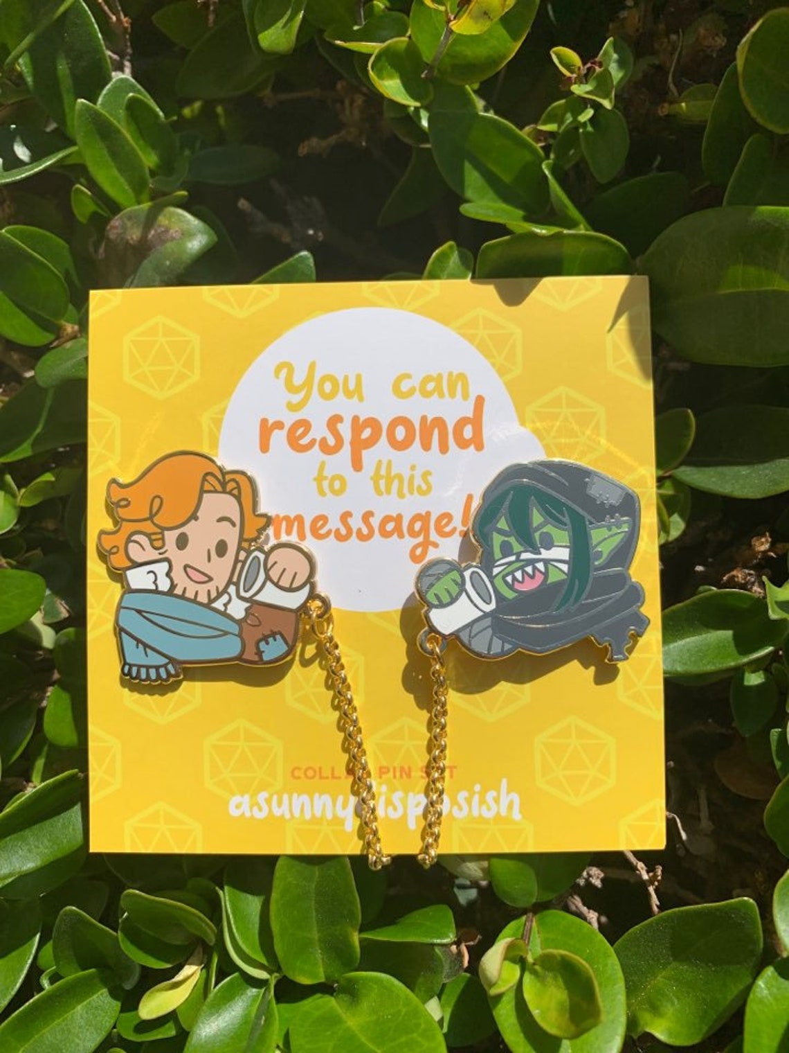 Caleb & Nott "You Can Respond To This Message" Collar Pin Set