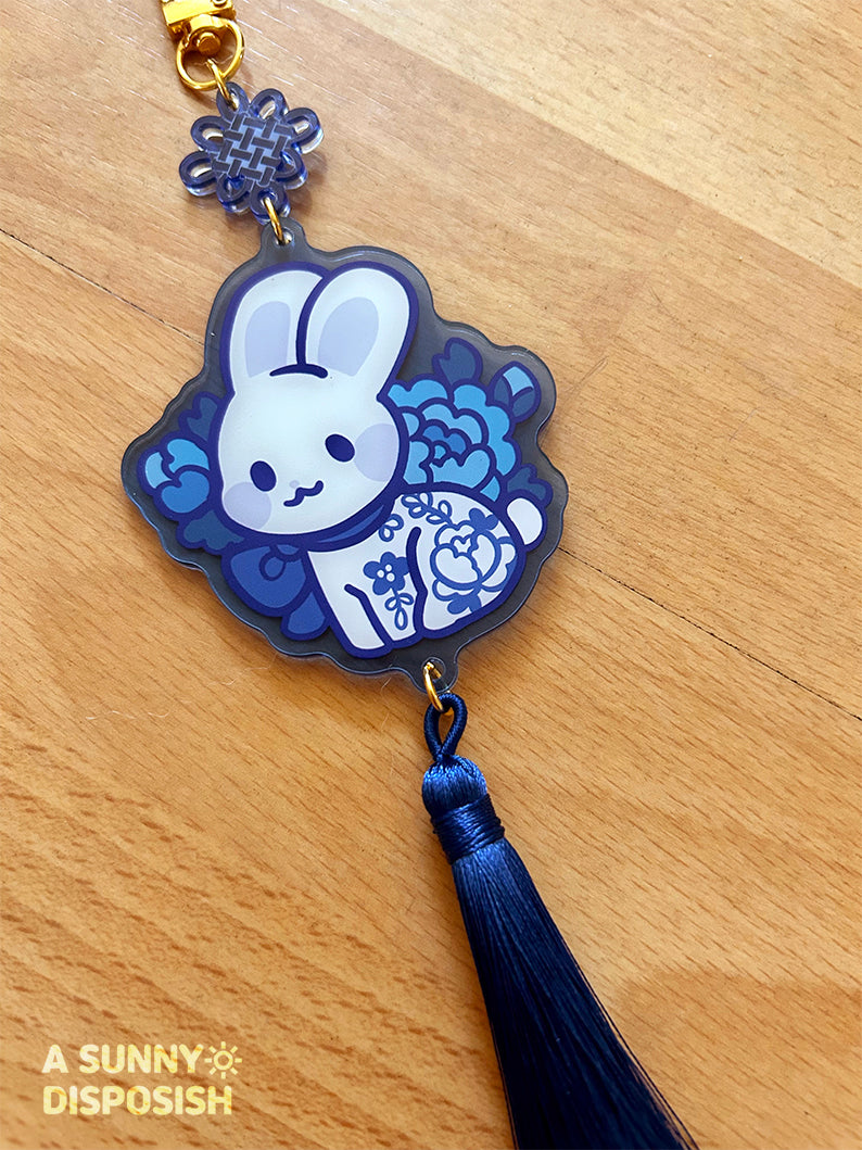 Porcelain Bunny Acrylic Norigae