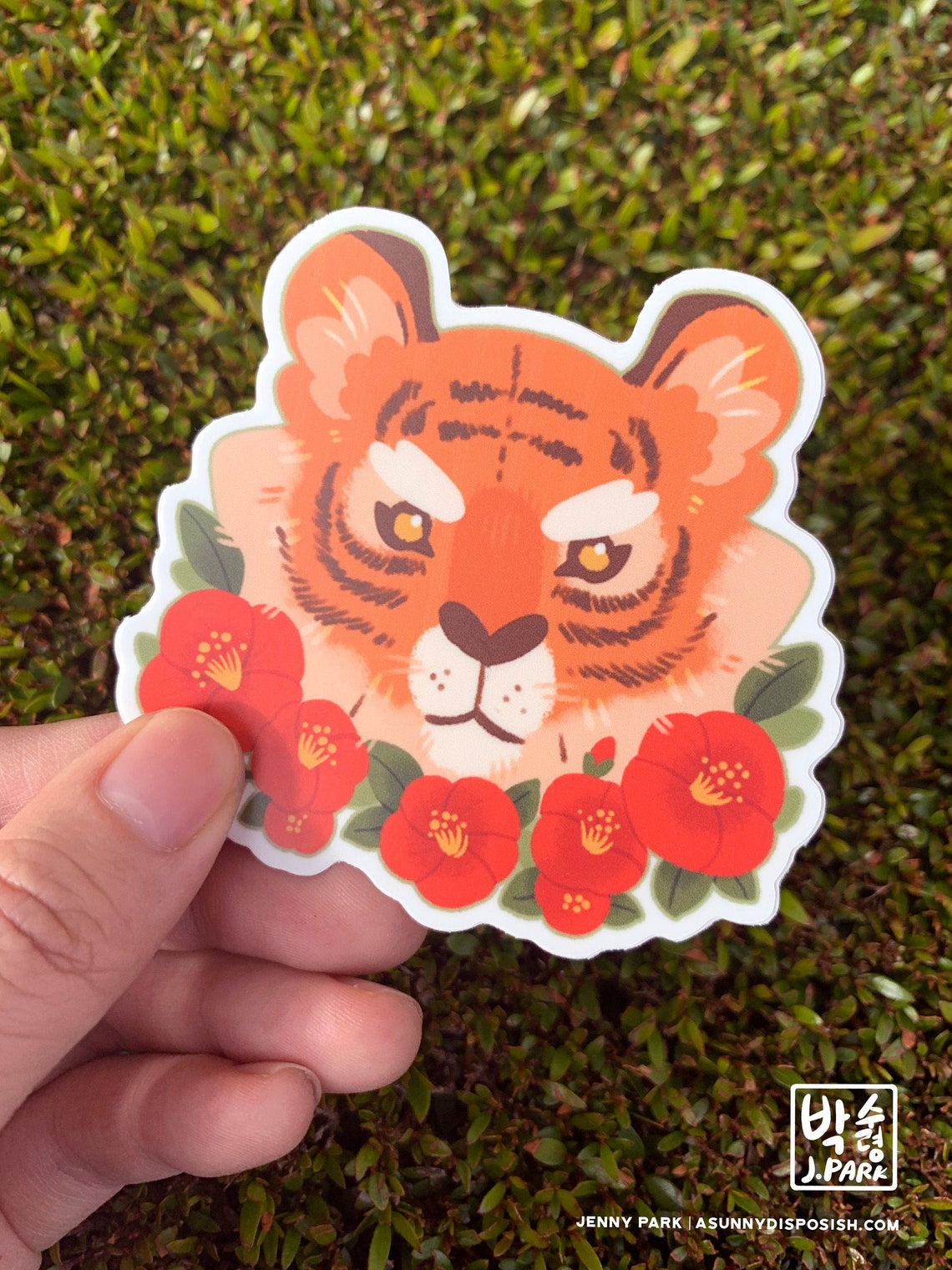 Camellia Tiger 3" Vinyl Sticker