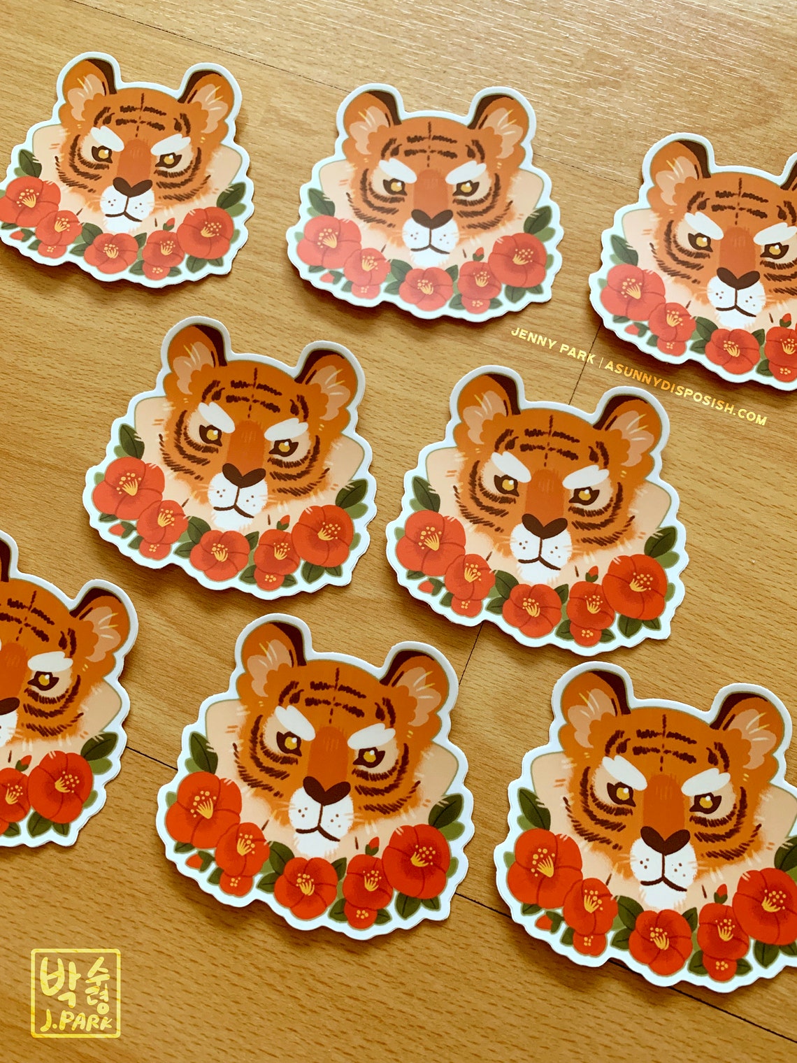 Camellia Tiger 3" Vinyl Sticker