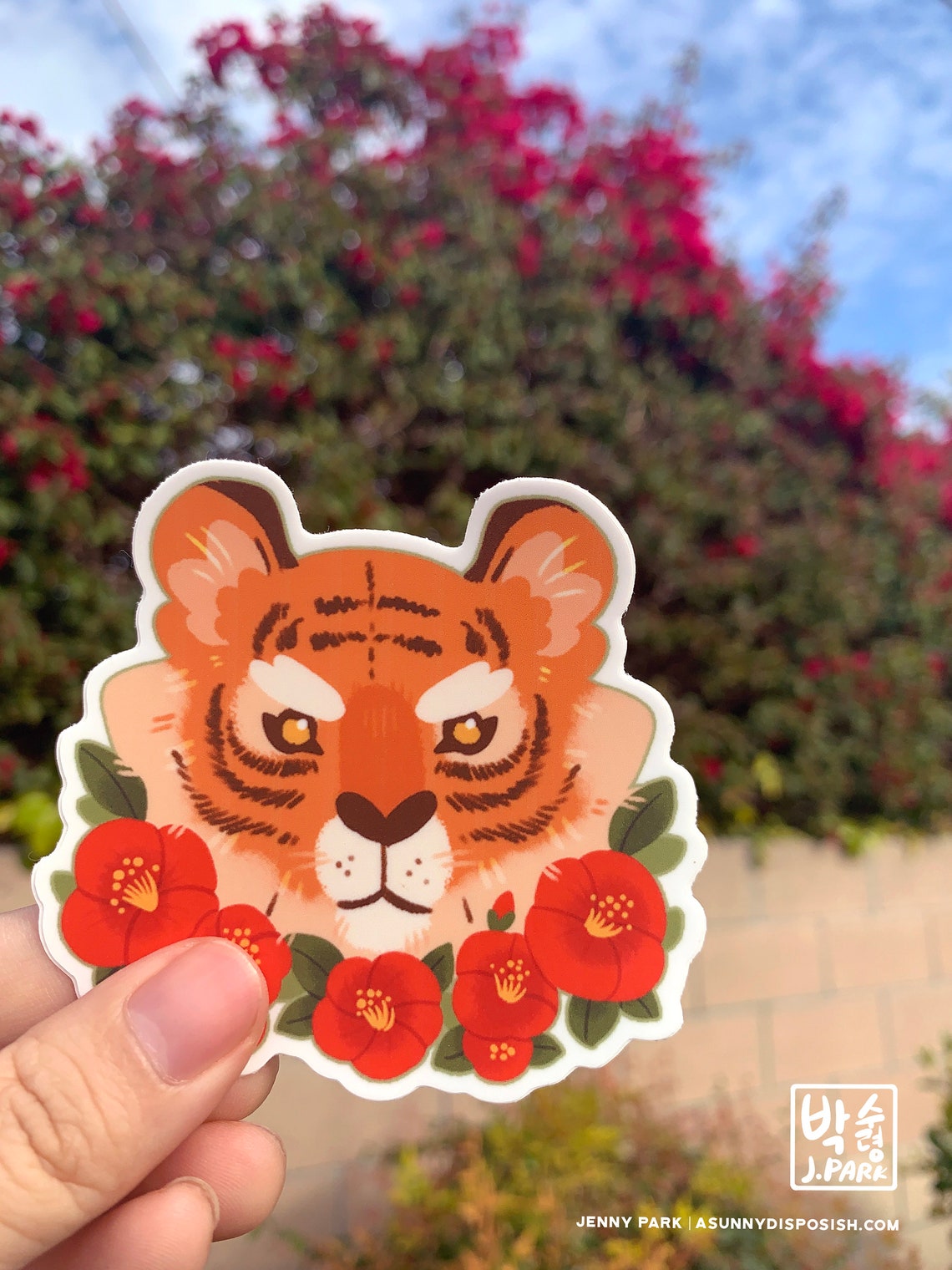 Camellia Tiger 3" Vinyl Sticker