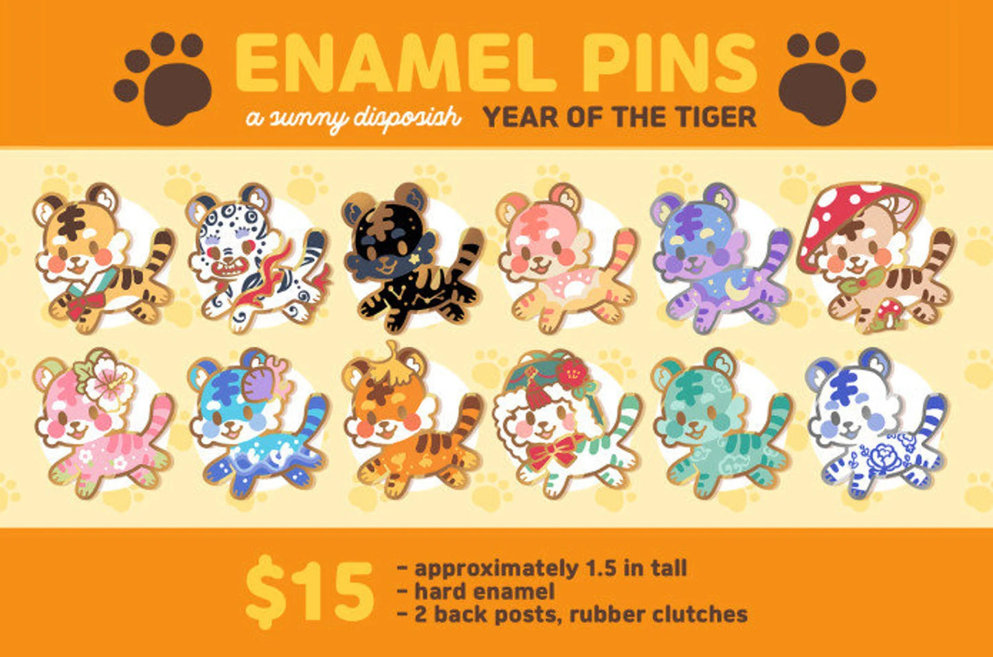 Year of the Tiger Enamel Pins