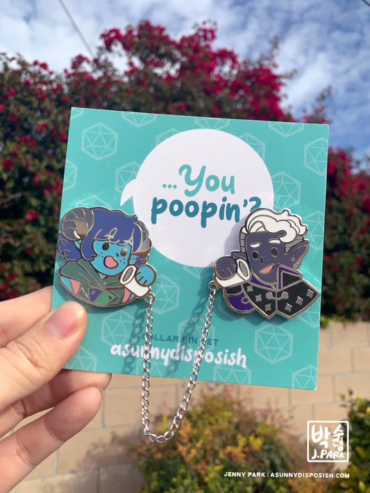 Jester & Essek "You Poopin'?" Collar Pin Set