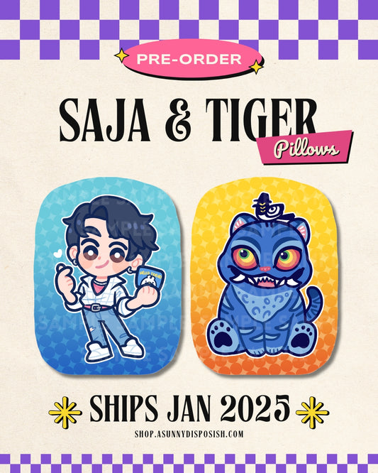 PREORDER KPDH Saja & Tiger Plush Pillow [SHIPS JAN]