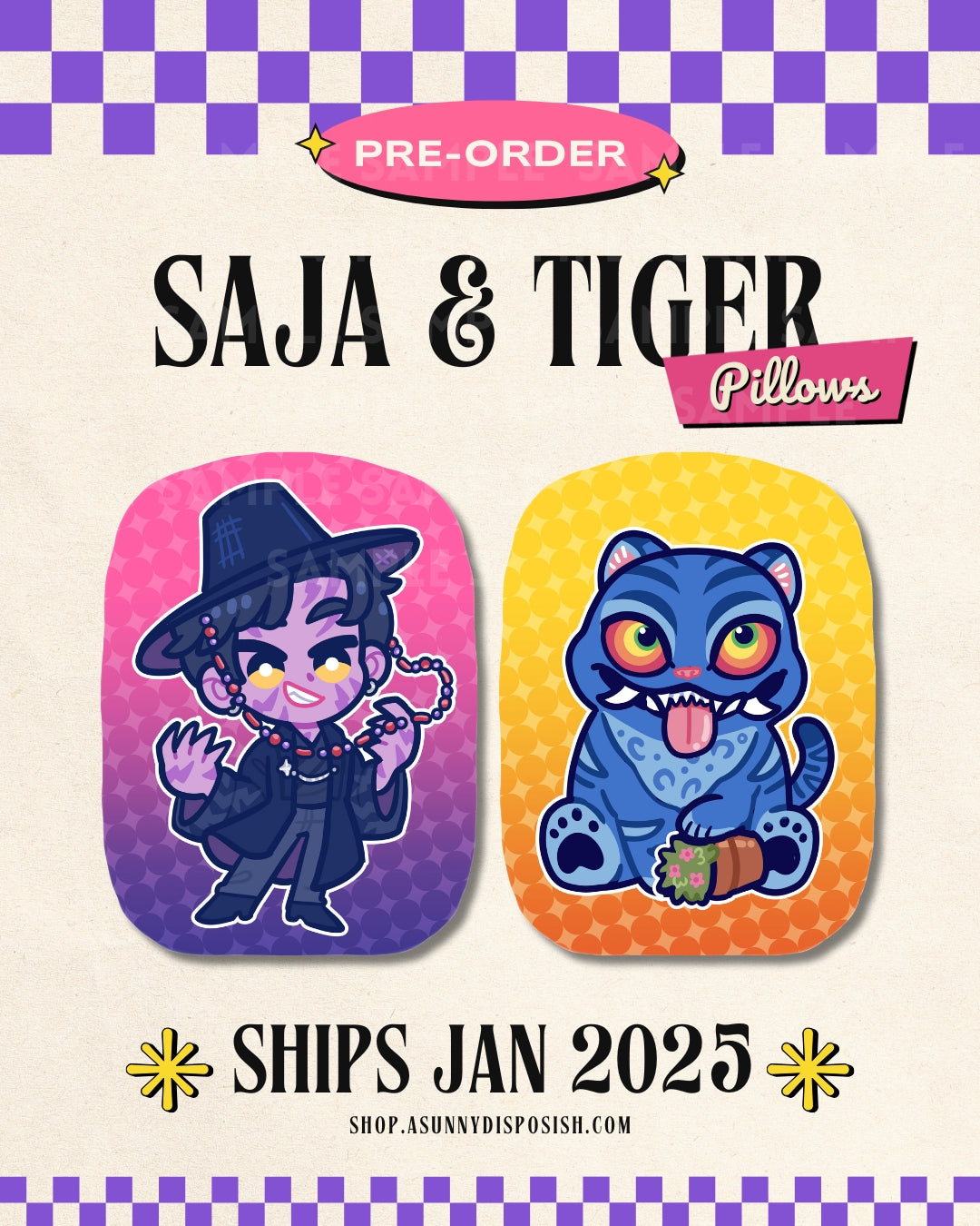 PREORDER KPDH Saja & Tiger Plush Pillow [SHIPS JAN]